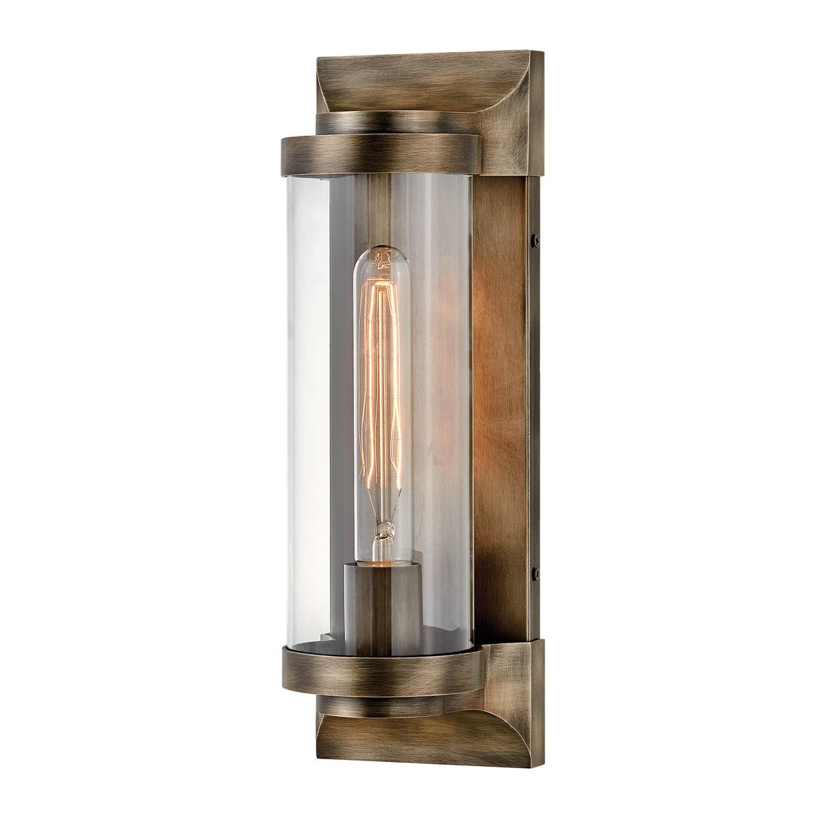 Pearson Wall Lantern Burnished Bronze & Clear - QN-PEARSON-M-BU