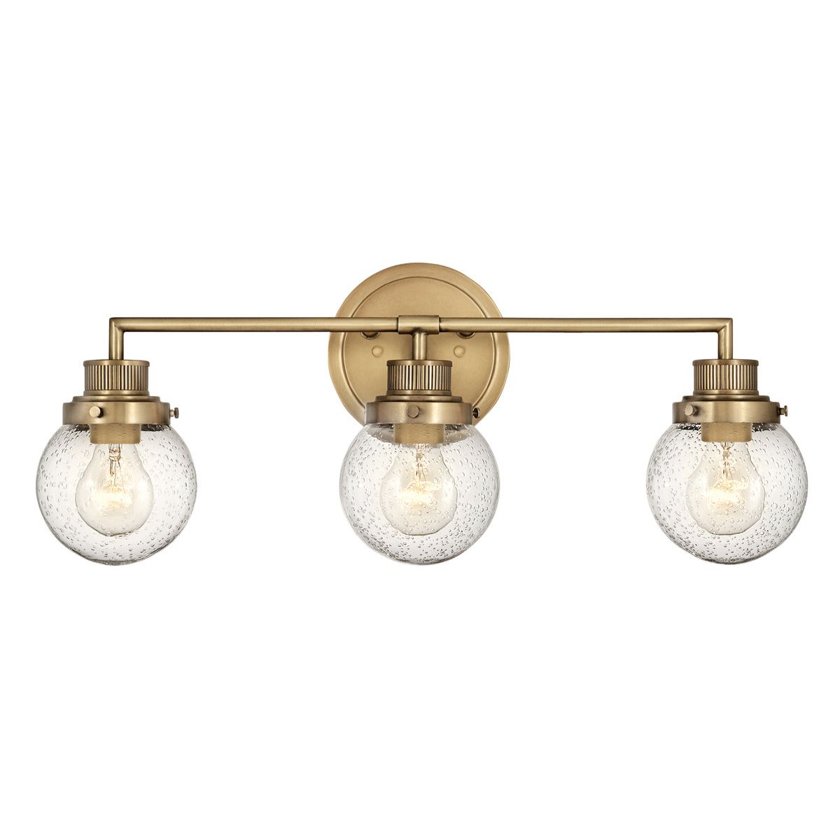 Poppy Vanity 3 Light Heritage Brass - QN-POPPY3-HB-BATH