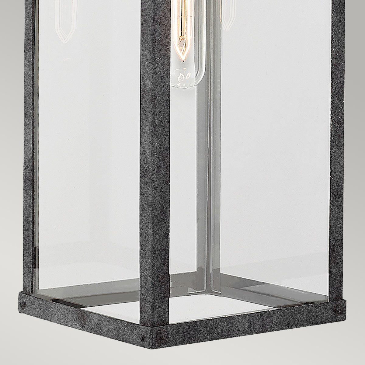 Porter Large Wall Lantern Light Aged Zinc & Clear - QN-PORTER-L-DZ