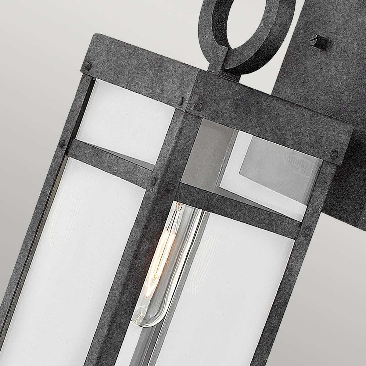 Porter Medium Wall Lantern Light Aged Zinc & Clear - QN-PORTER-M-DZ