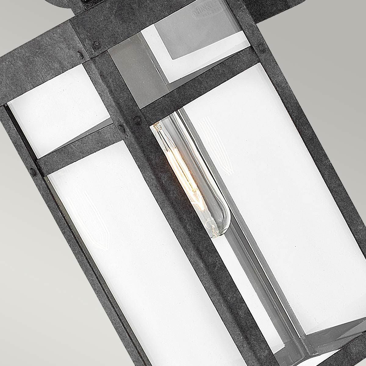 Porter Medium Wall Lantern Light Aged Zinc & Clear - QN-PORTER-M-DZ