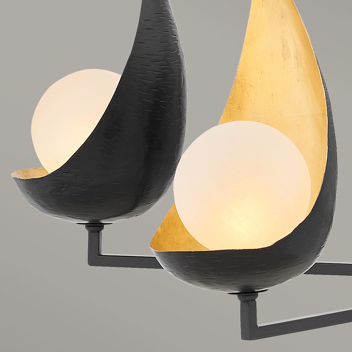 Ren 5 Light Chandelier Matte Black & Gold - QN-REN5