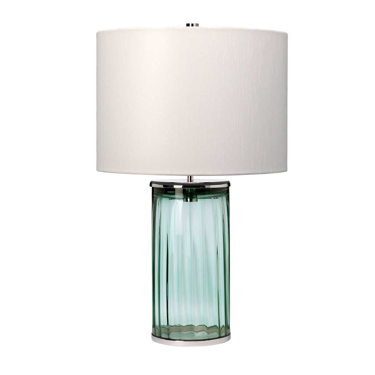 Reno Table Lamp Green & Polished Nickel - QN-RENO-GREEN-PN