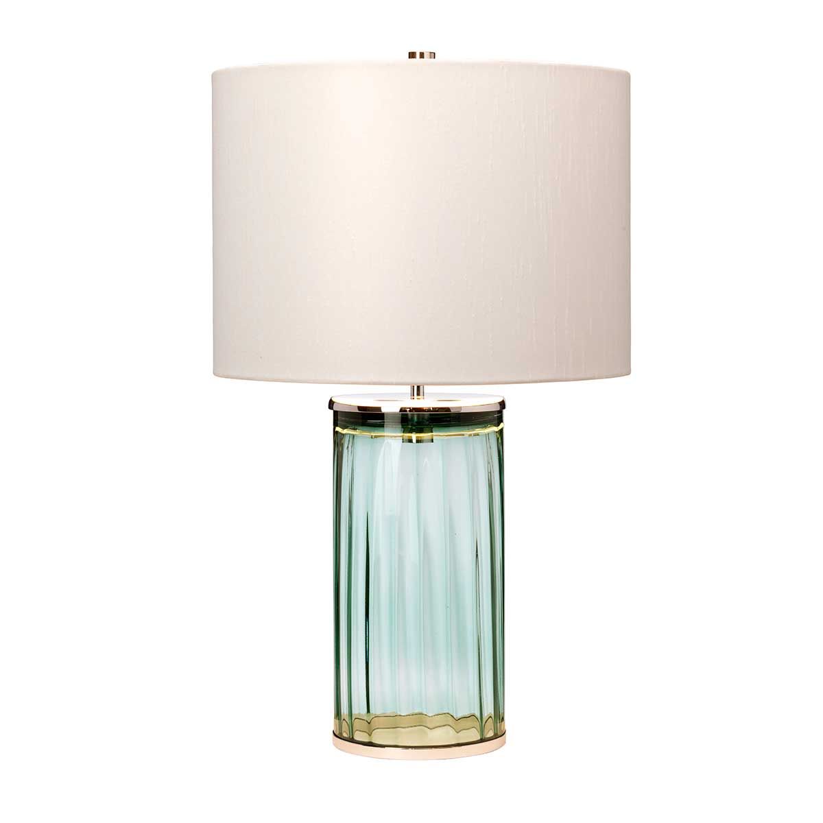 Reno Table Lamp Green & Polished Nickel - QN-RENO-GREEN-PN