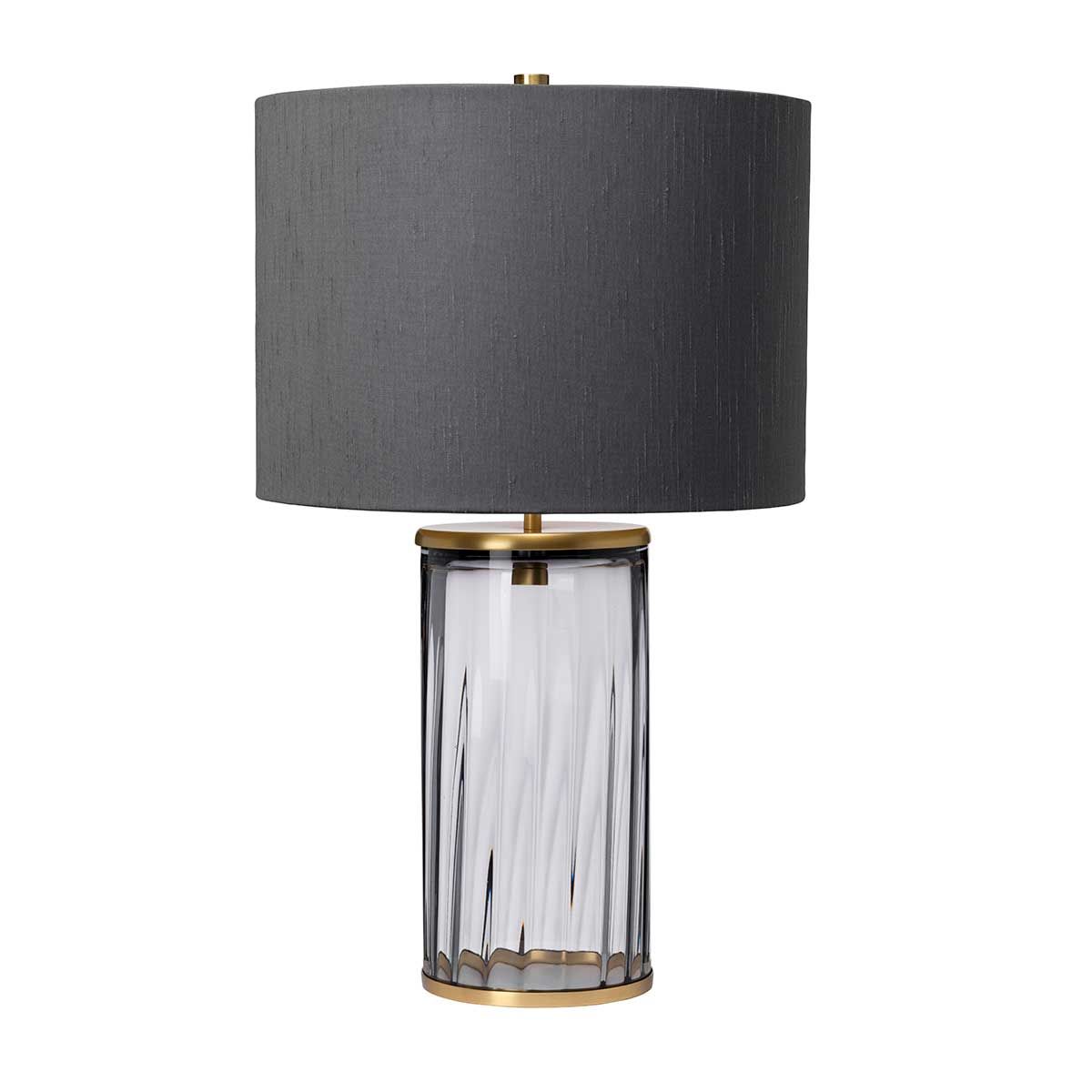 Reno Table Lamp Smoke & Aged Brass - QN-RENO-SMOKE-AB