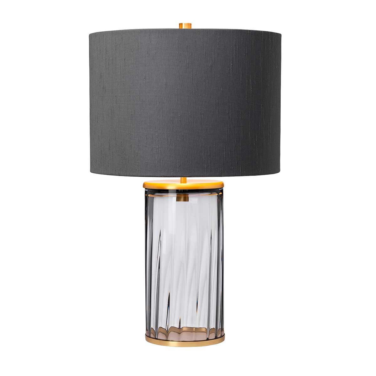 Reno Table Lamp Smoke & Aged Brass - QN-RENO-SMOKE-AB