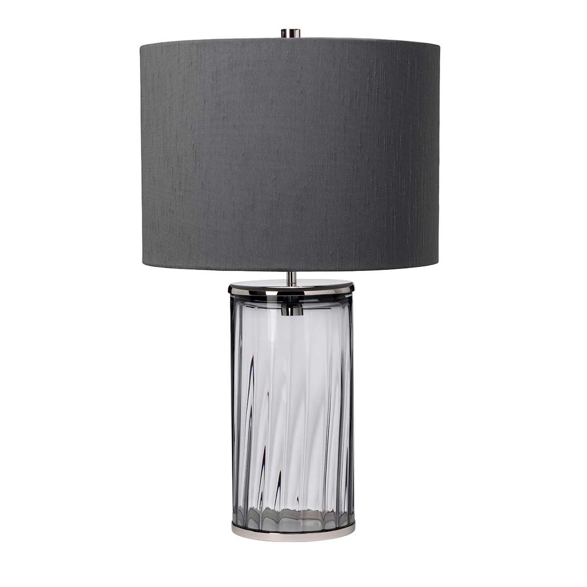 Reno Table Lamp Smoke & Polished Nickel - QN-RENO-SMOKE-PN