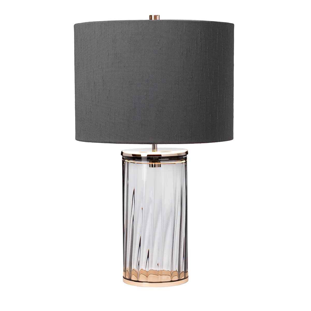 Reno Table Lamp Smoke & Polished Nickel - QN-RENO-SMOKE-PN