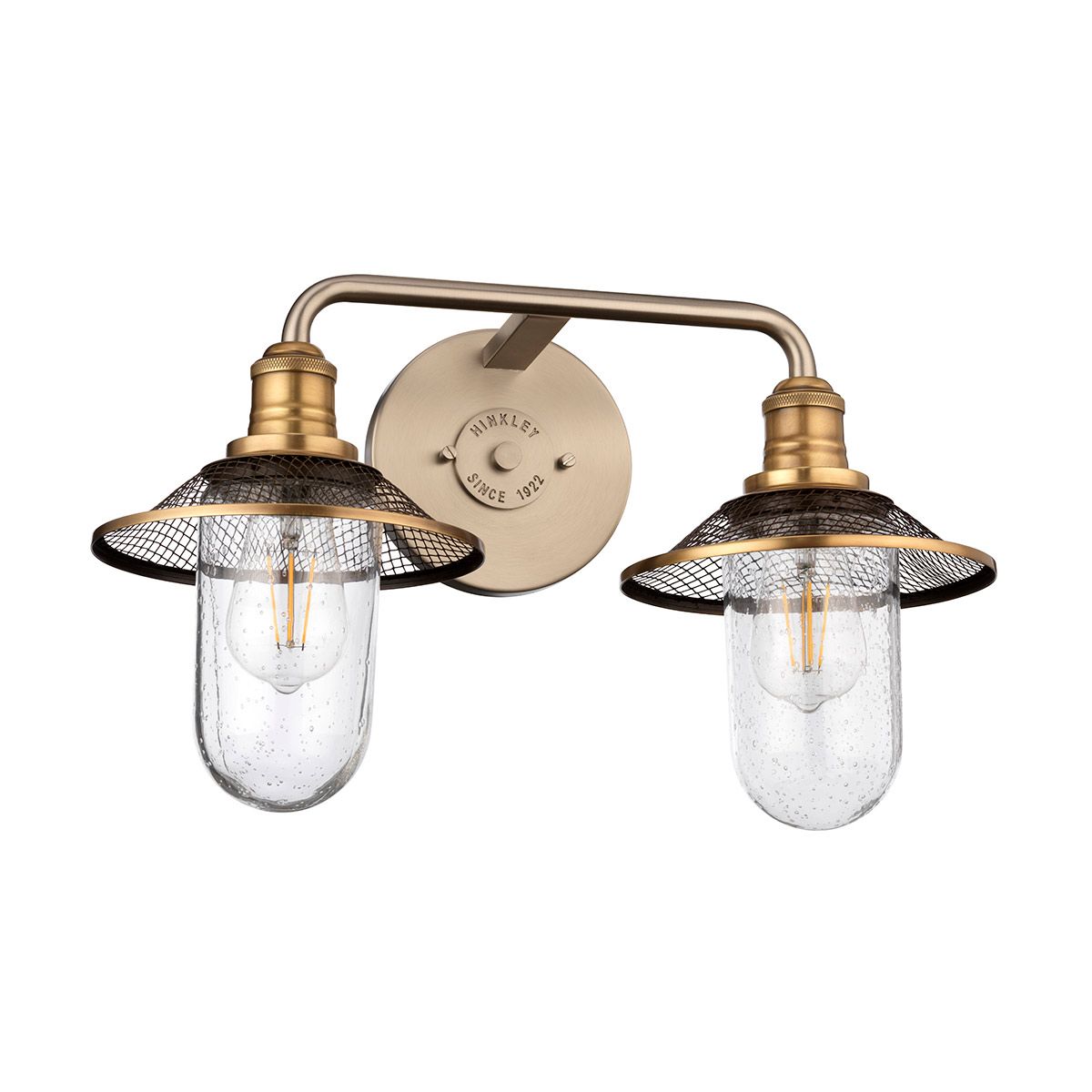 Rigby Vanity 2 Light Antique Nickel & Heritage Brass - QN-RIGBY2-BATH-AN