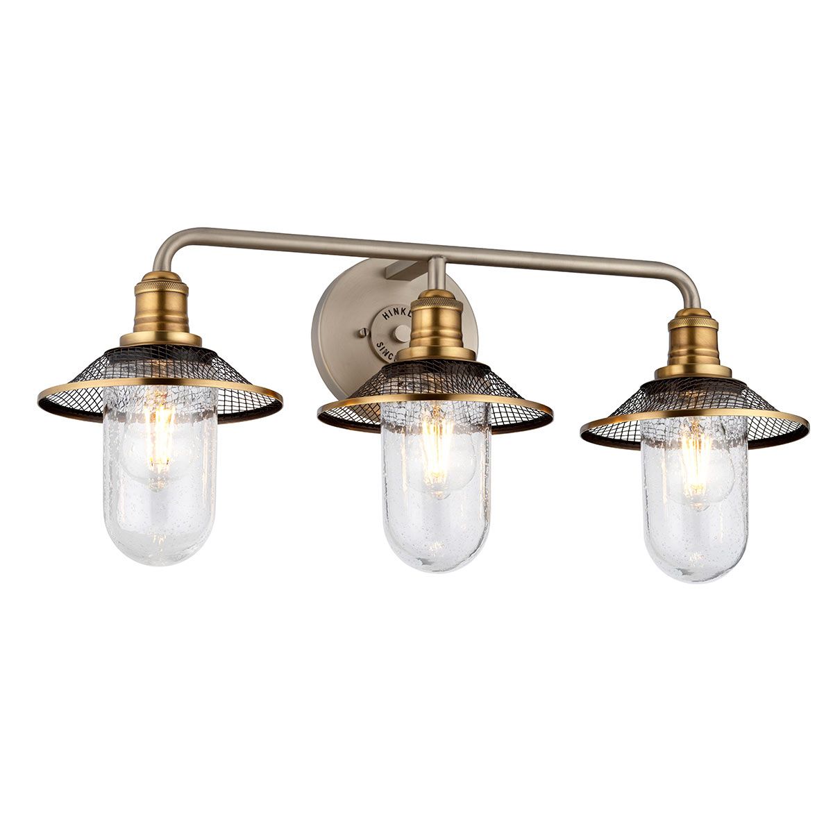 Rigby Vanity 3 Light Antique Nickel & Heritage Brass - QN-RIGBY3-BATH-AN