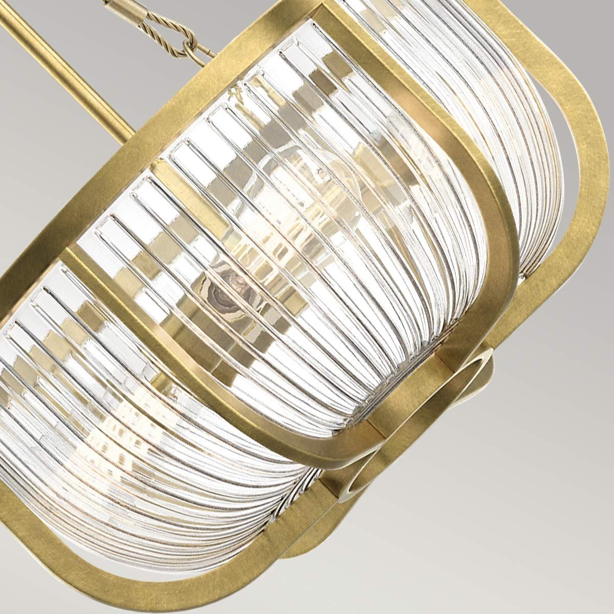 Roux 3 Light Pendant Natural Brass or Clear - QN-ROUX3-NBR