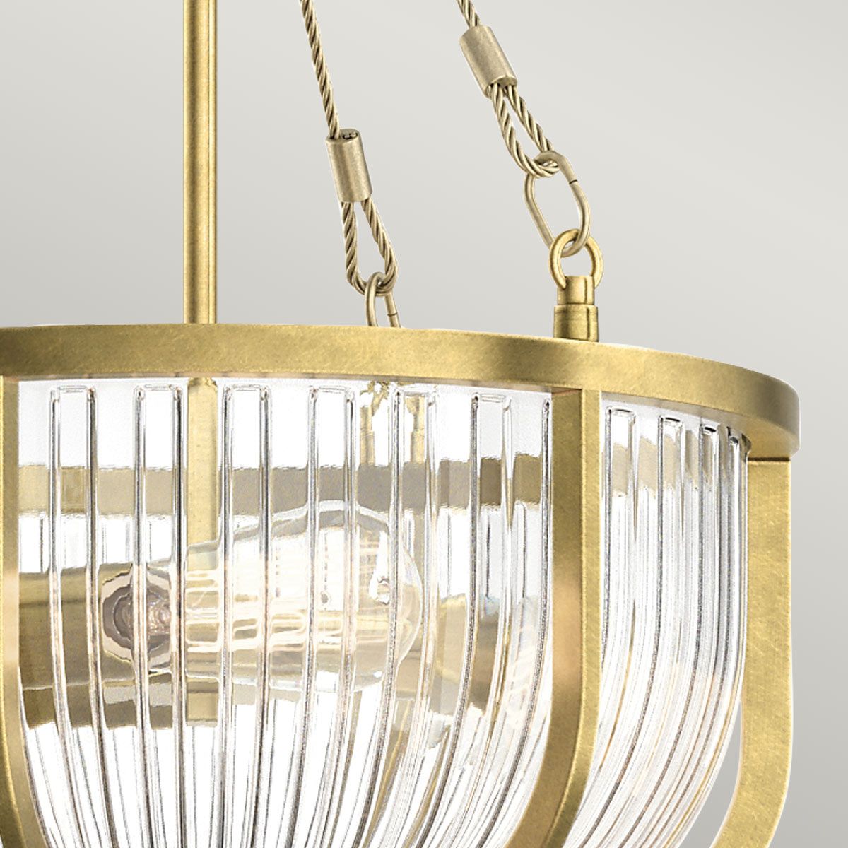 Roux 3 Light Pendant Natural Brass or Clear - QN-ROUX3-NBR