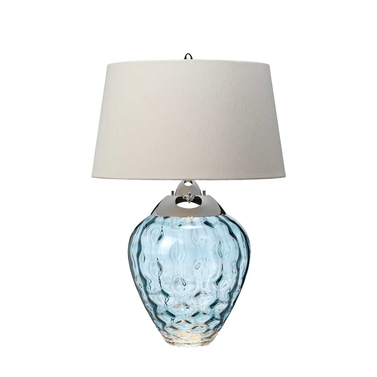 Samara Small Table Lamp Light Blue & Polished Nickel - QN-SAMARA-TL-BLU