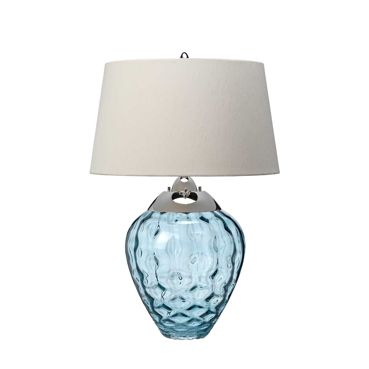 Samara Small Table Lamp Light Blue & Polished Nickel - QN-SAMARA-TL-BLU