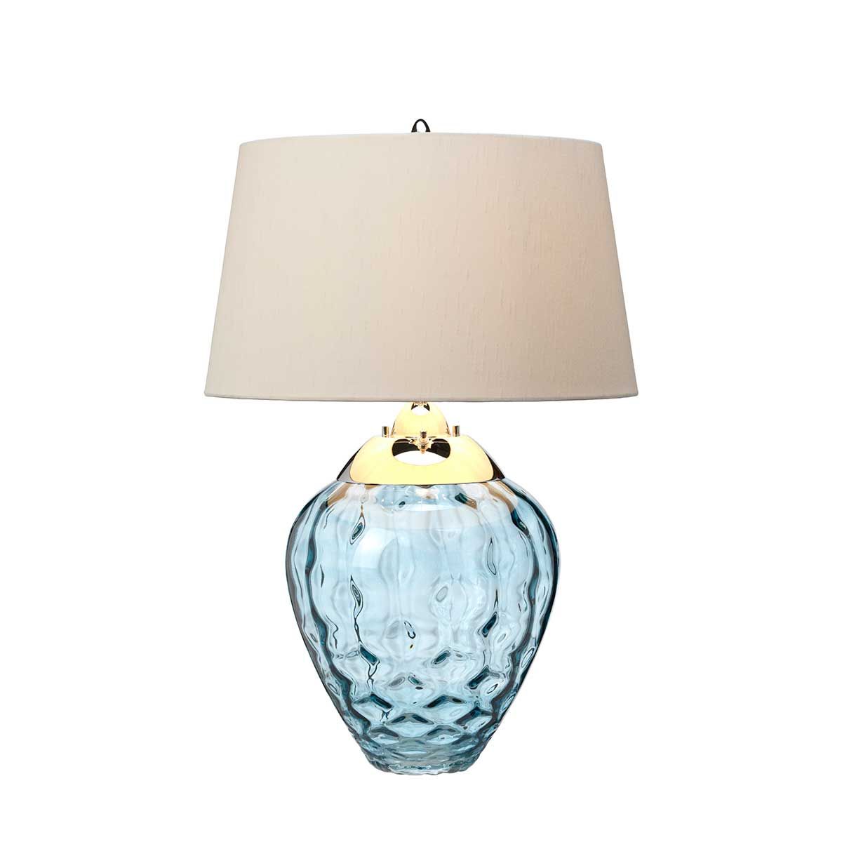 Samara Small Table Lamp Light Blue & Polished Nickel - QN-SAMARA-TL-BLU