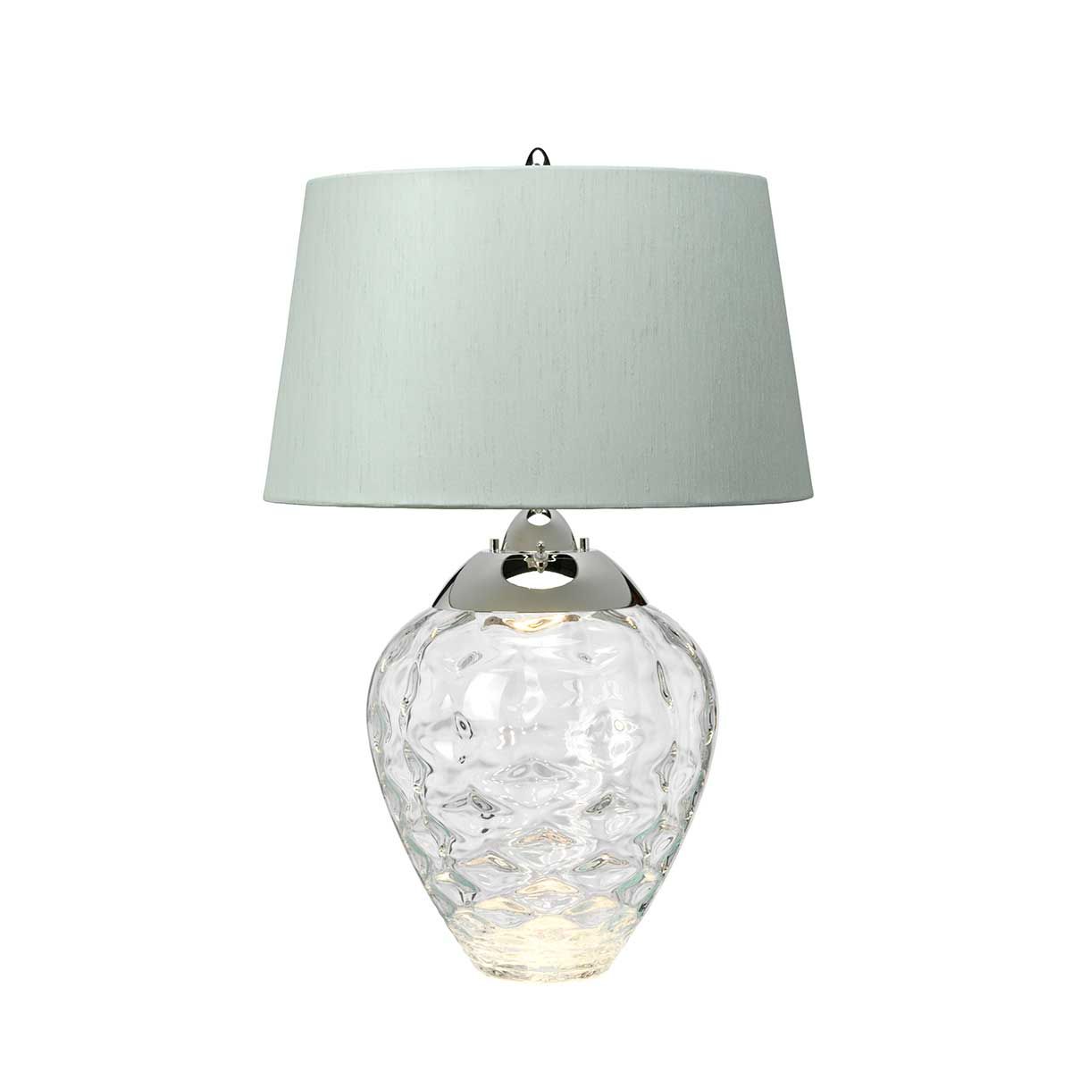 Samara Small Table Lamp Clear & Polished Nickel - QN-SAMARA-TL-CLR