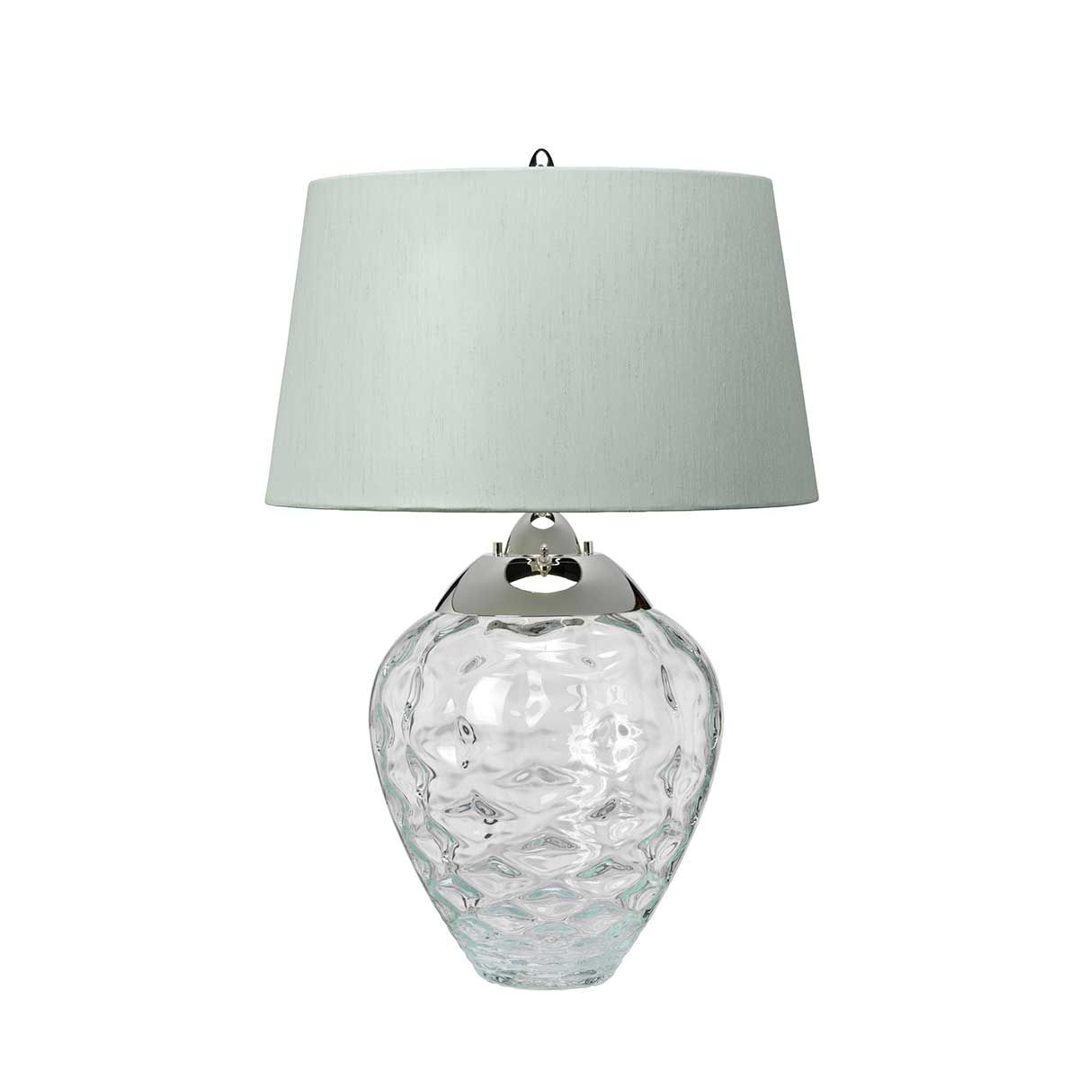 Samara Small Table Lamp Clear & Polished Nickel - QN-SAMARA-TL-CLR