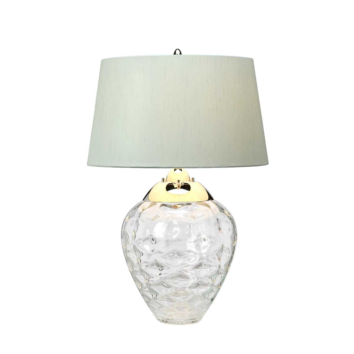 Samara Small Table Lamp Clear & Polished Nickel - QN-SAMARA-TL-CLR