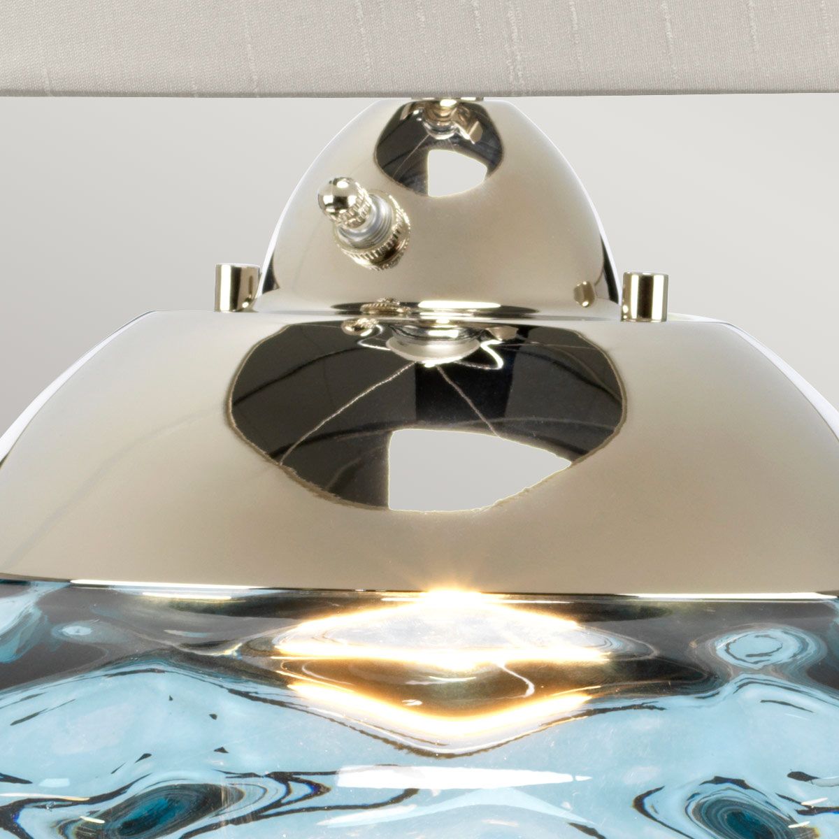 Samara Large Table Lamp Light Blue & Polished Nickel - QN-SAMARA-TL-LRG-BLU