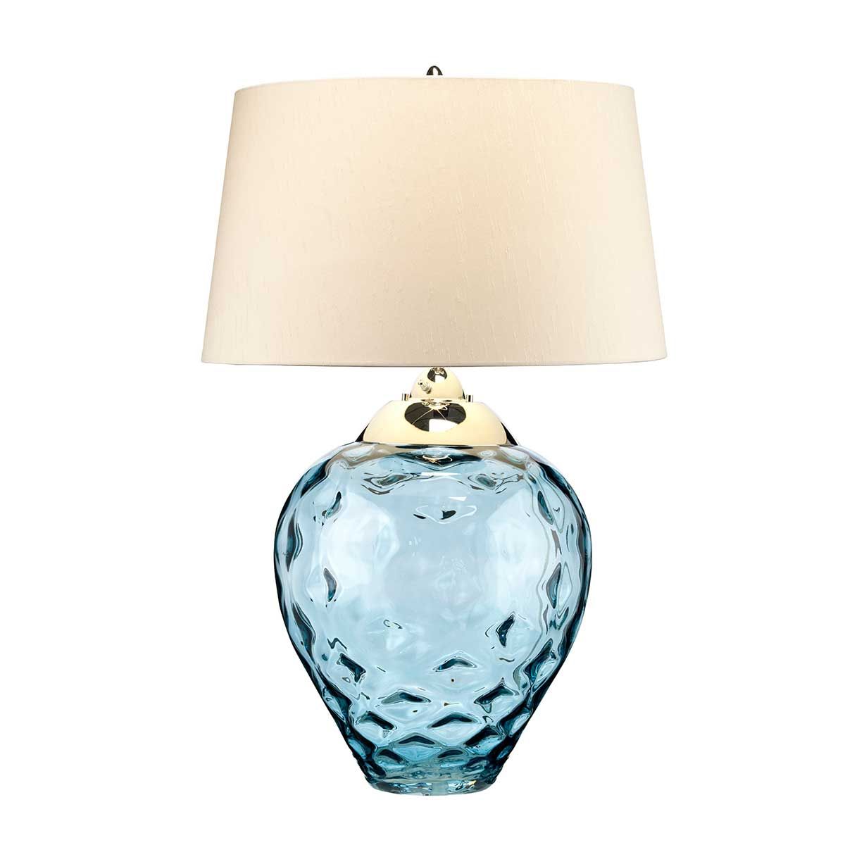 Samara Large Table Lamp Light Blue & Polished Nickel - QN-SAMARA-TL-LRG-BLU