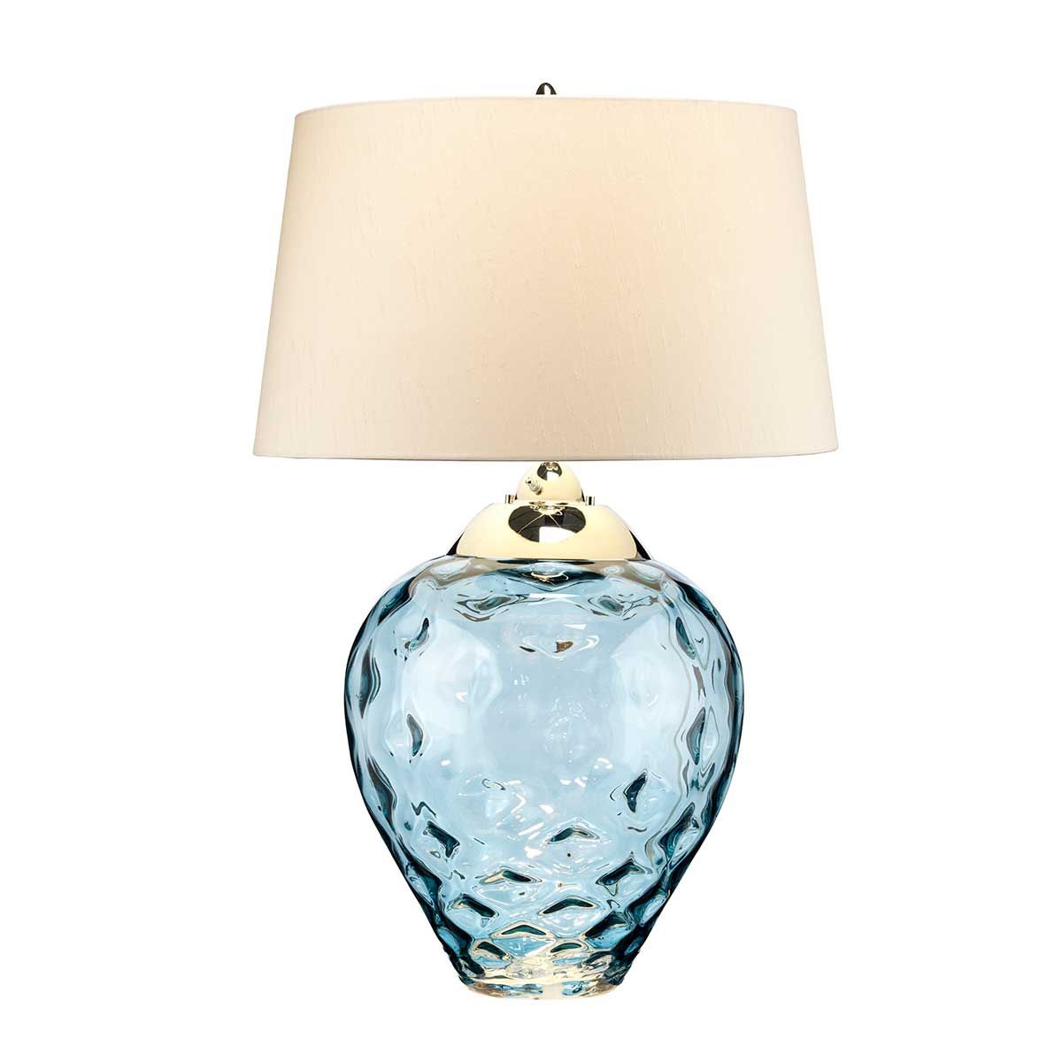 Samara Large Table Lamp Light Blue & Polished Nickel - QN-SAMARA-TL-LRG-BLU