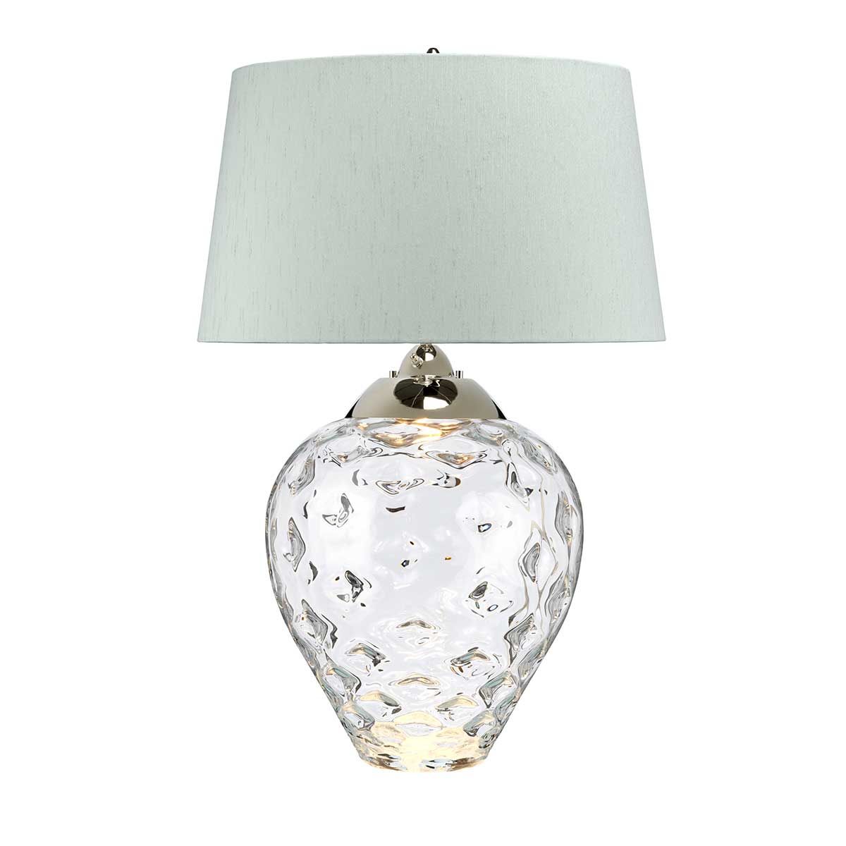 Samara Large Table Lamp Clear & Polished Nickel - QN-SAMARA-TL-LRG-CLR