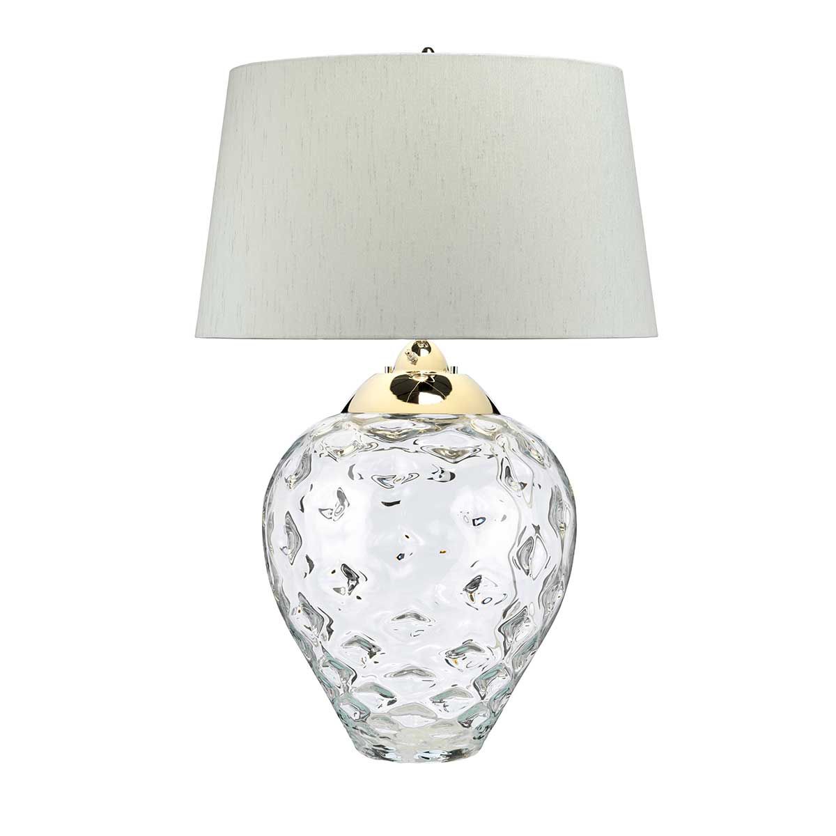 Samara Large Table Lamp Clear & Polished Nickel - QN-SAMARA-TL-LRG-CLR