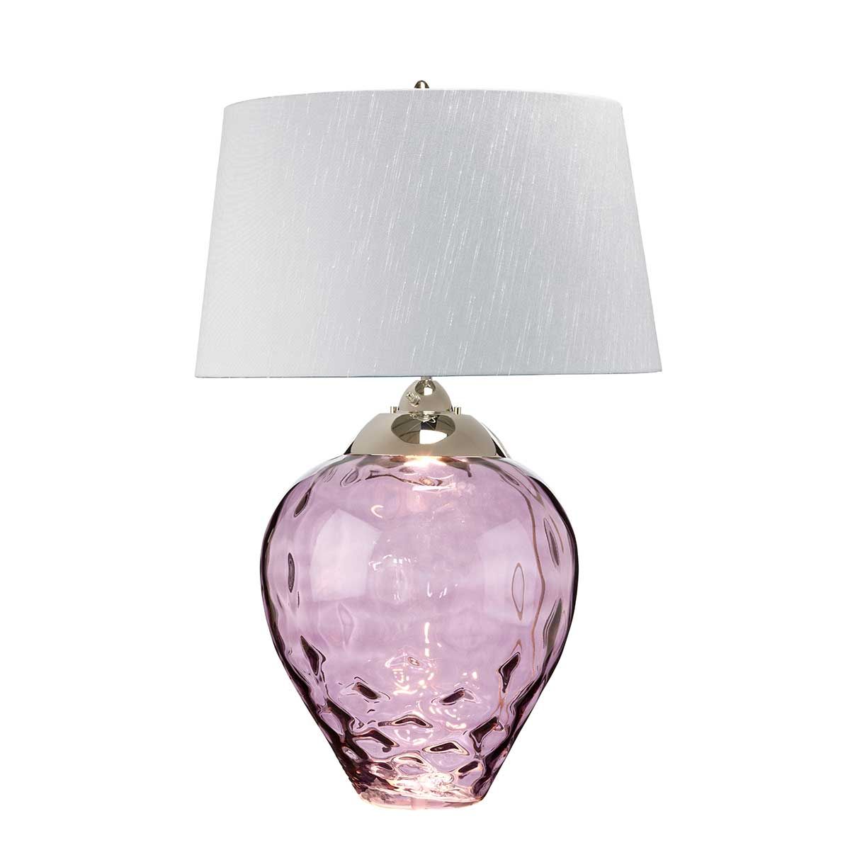 Samara Small Table Lamp Plum & Polished Nickel - QN-SAMARA-TL-PLM