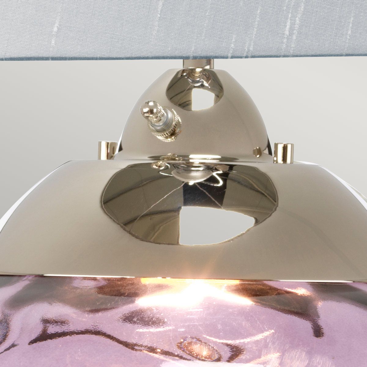 Samara Small Table Lamp Plum & Polished Nickel - QN-SAMARA-TL-PLM