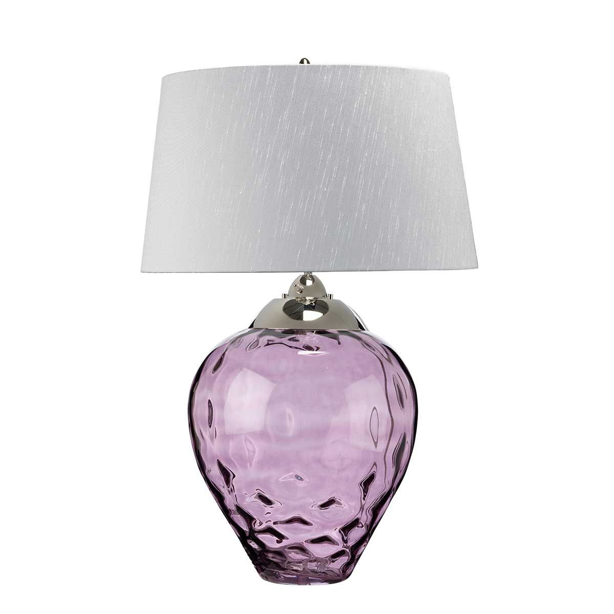 Samara Small Table Lamp Plum & Polished Nickel - QN-SAMARA-TL-PLM