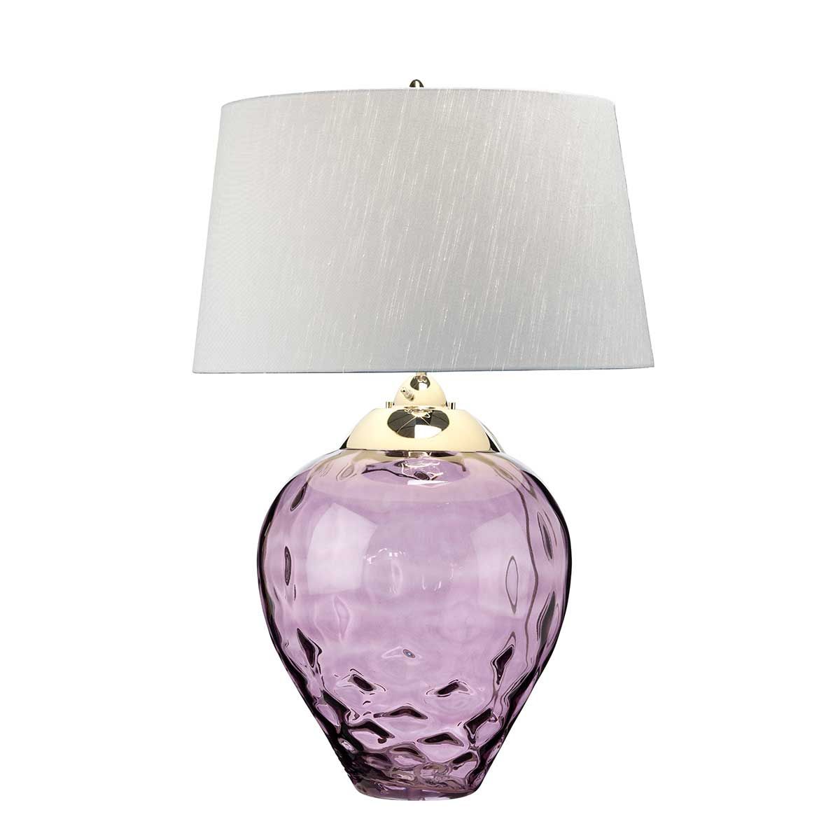 Samara Small Table Lamp Plum & Polished Nickel - QN-SAMARA-TL-PLM