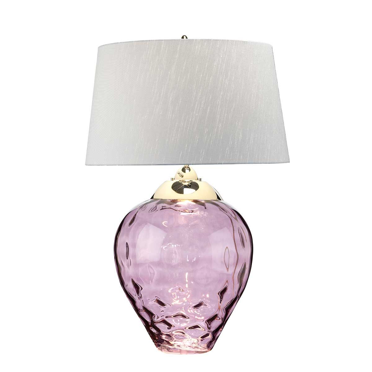 Samara Small Table Lamp Plum & Polished Nickel - QN-SAMARA-TL-PLM