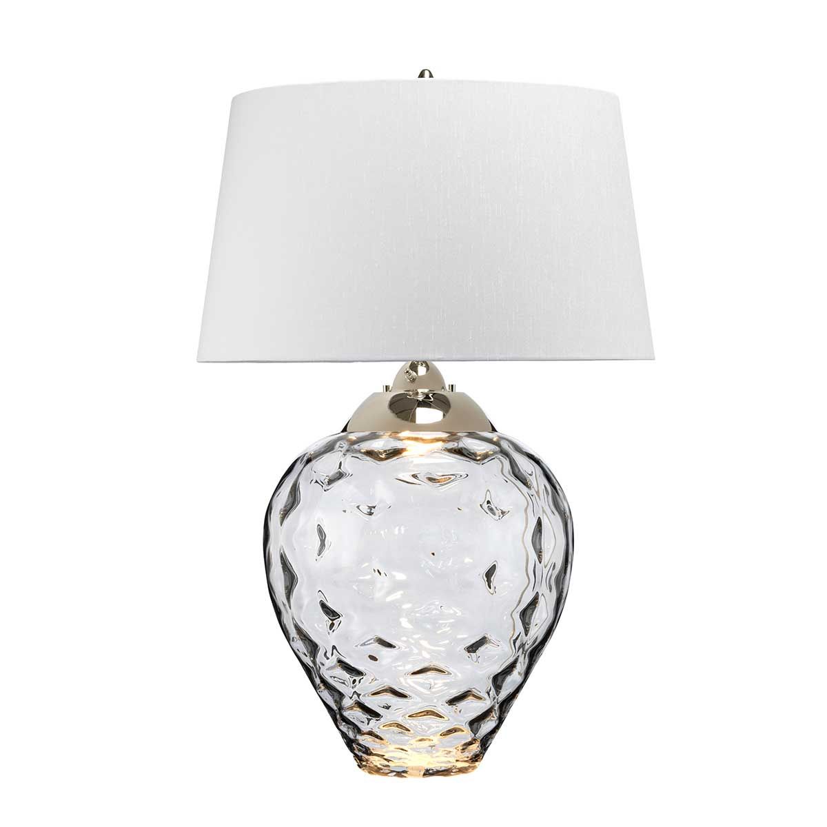 Samara Large Table Lamp Smoke & Polished Nickel - QN-SAMARA-TL-LRG-SMK