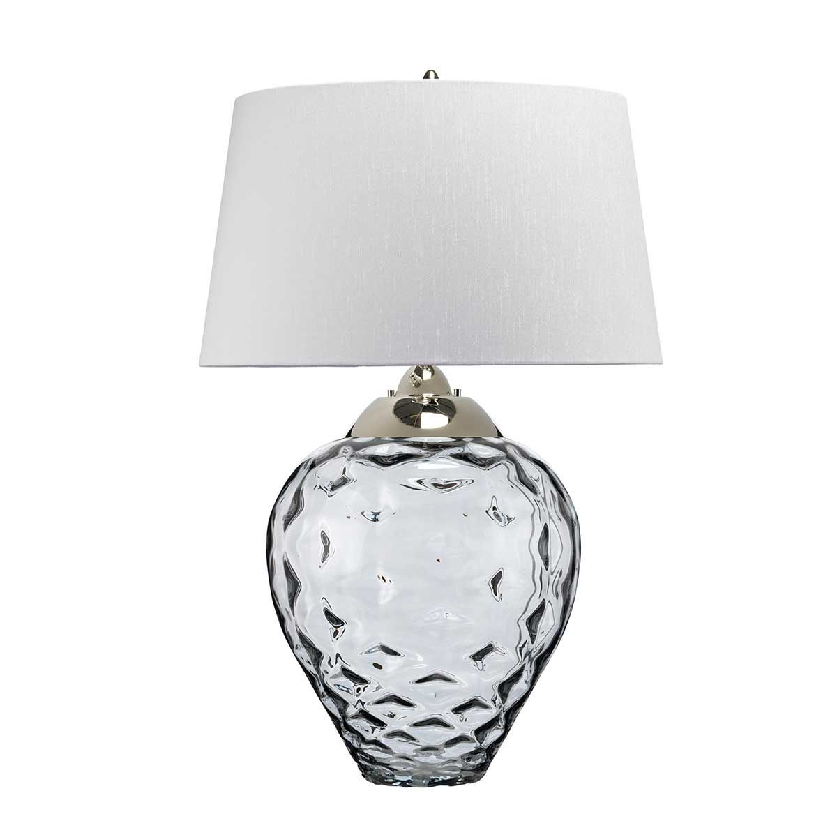 Samara Large Table Lamp Smoke & Polished Nickel - QN-SAMARA-TL-LRG-SMK