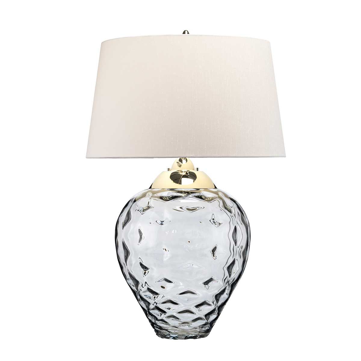 Samara Large Table Lamp Smoke & Polished Nickel - QN-SAMARA-TL-LRG-SMK