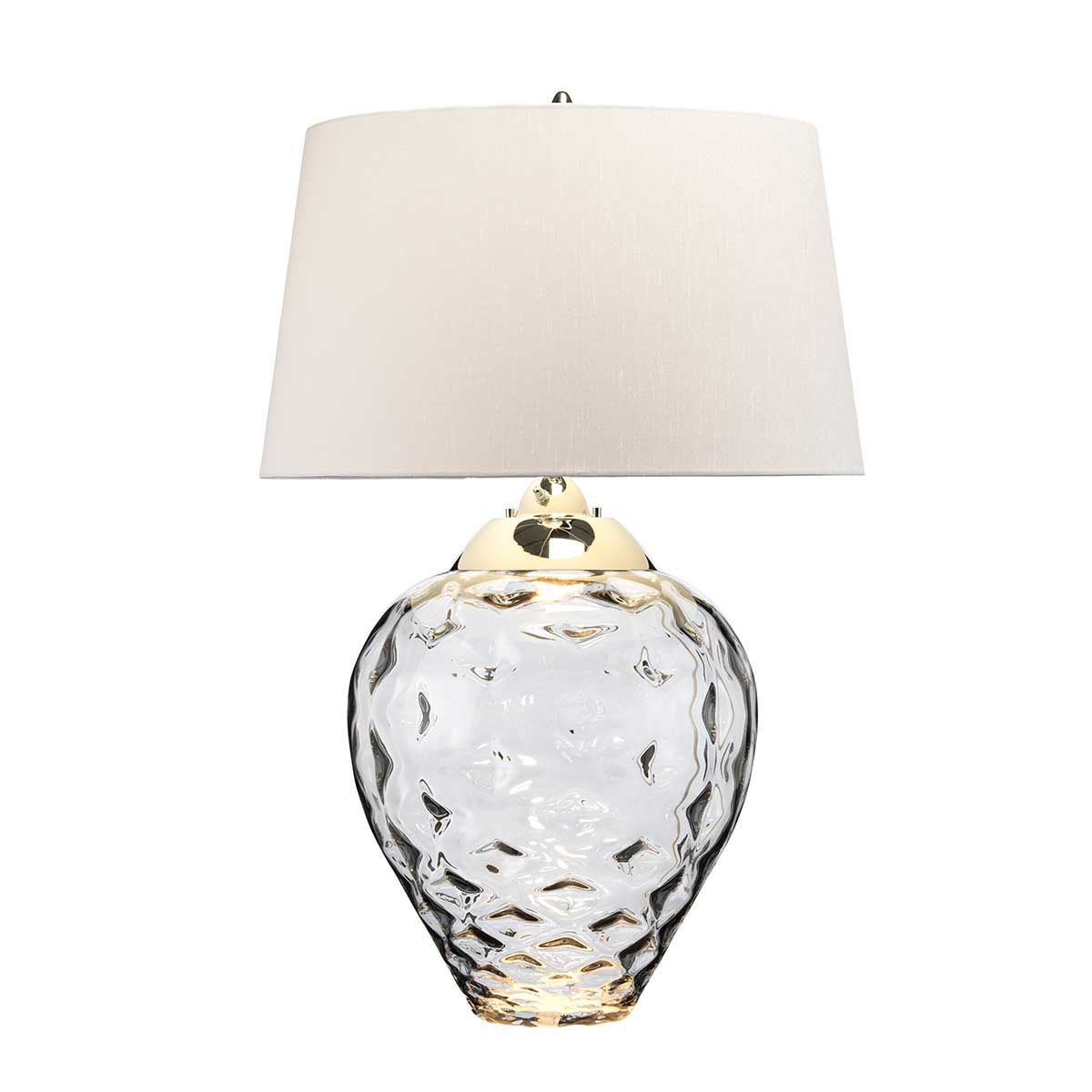 Samara Large Table Lamp Smoke & Polished Nickel - QN-SAMARA-TL-LRG-SMK