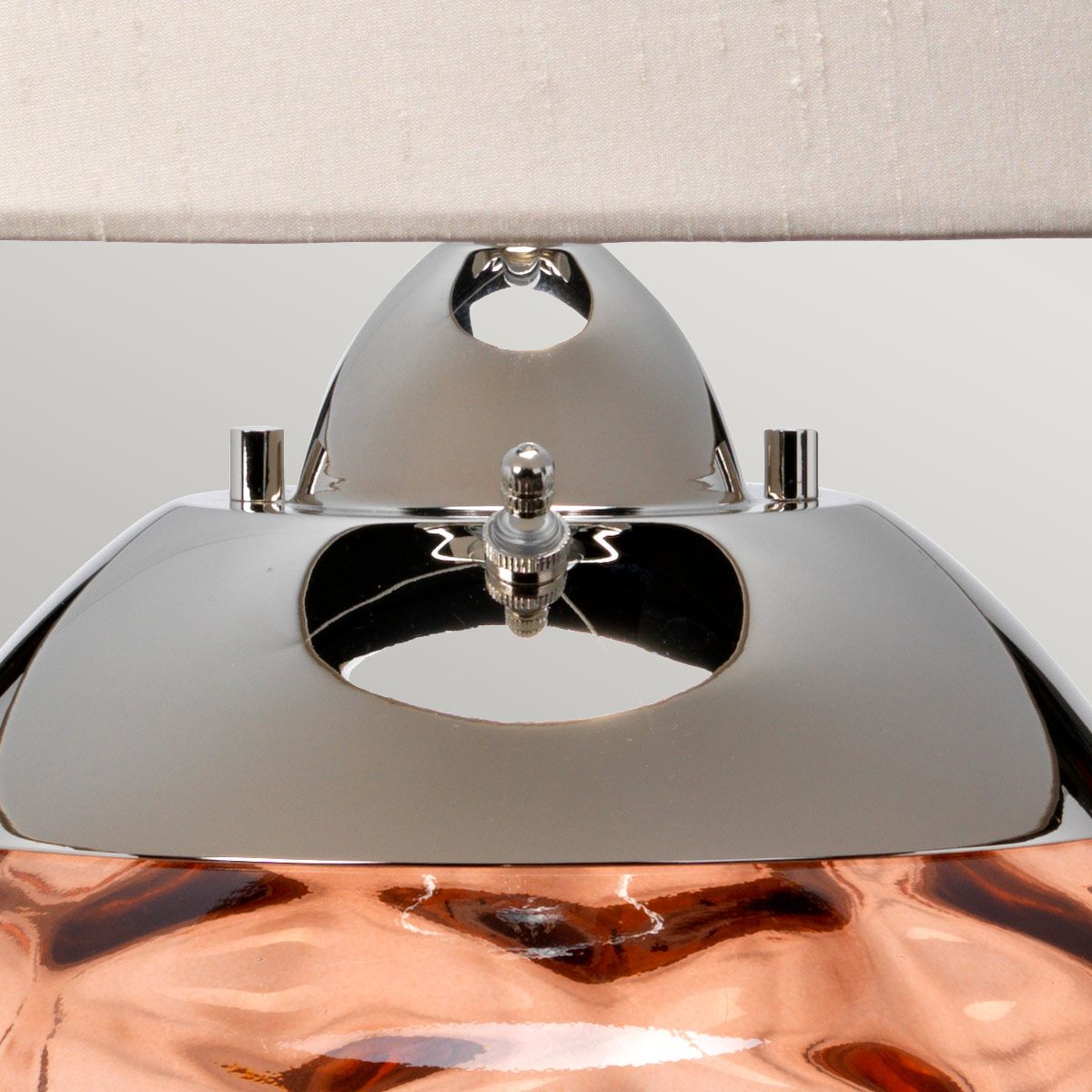 Samara Small Table Lamp Salmon & Polished Nickel - QN-SAMARA-TL-SLM