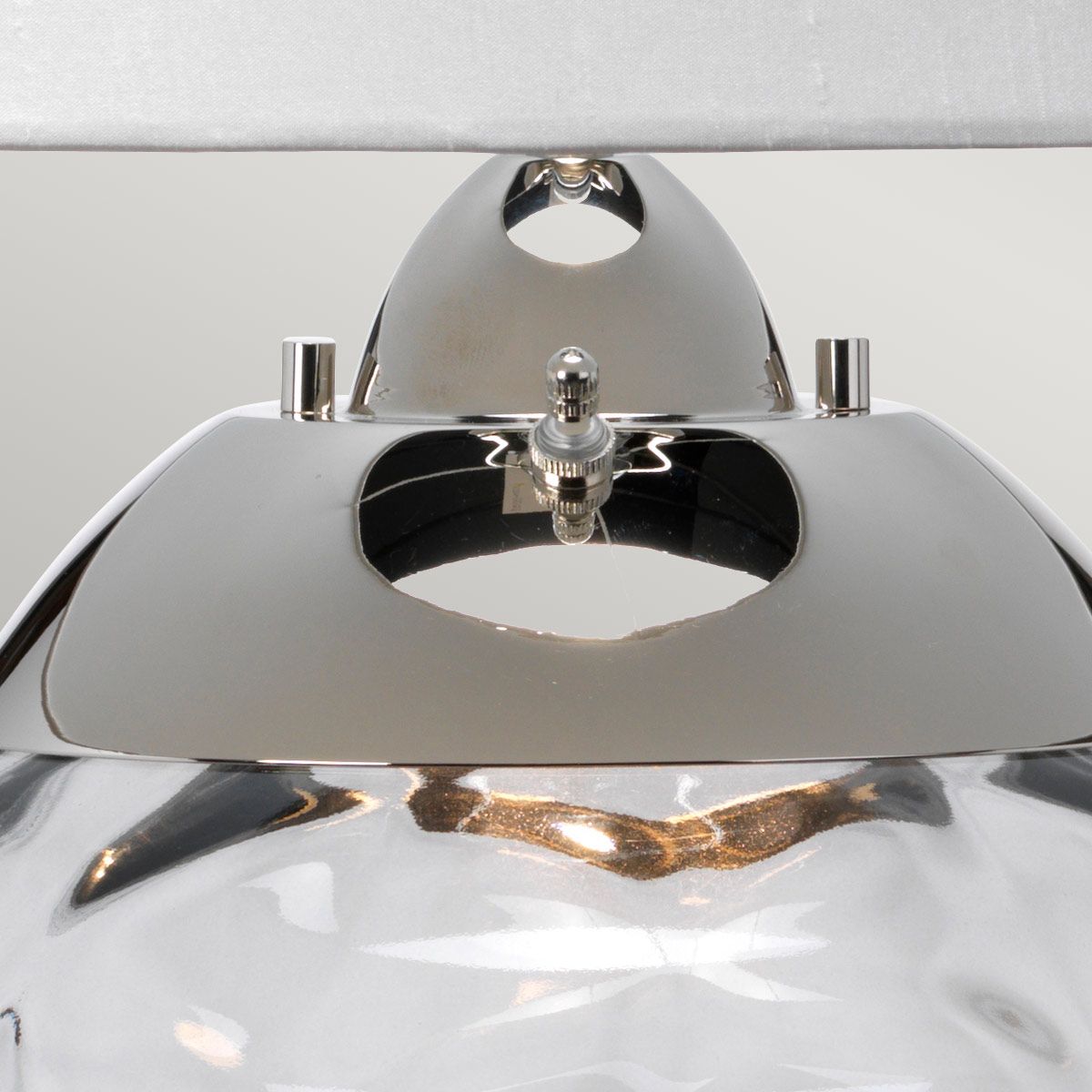 Samara Small Table Lamp Smoke & Polished Nickel - QN-SAMARA-TL-SMK