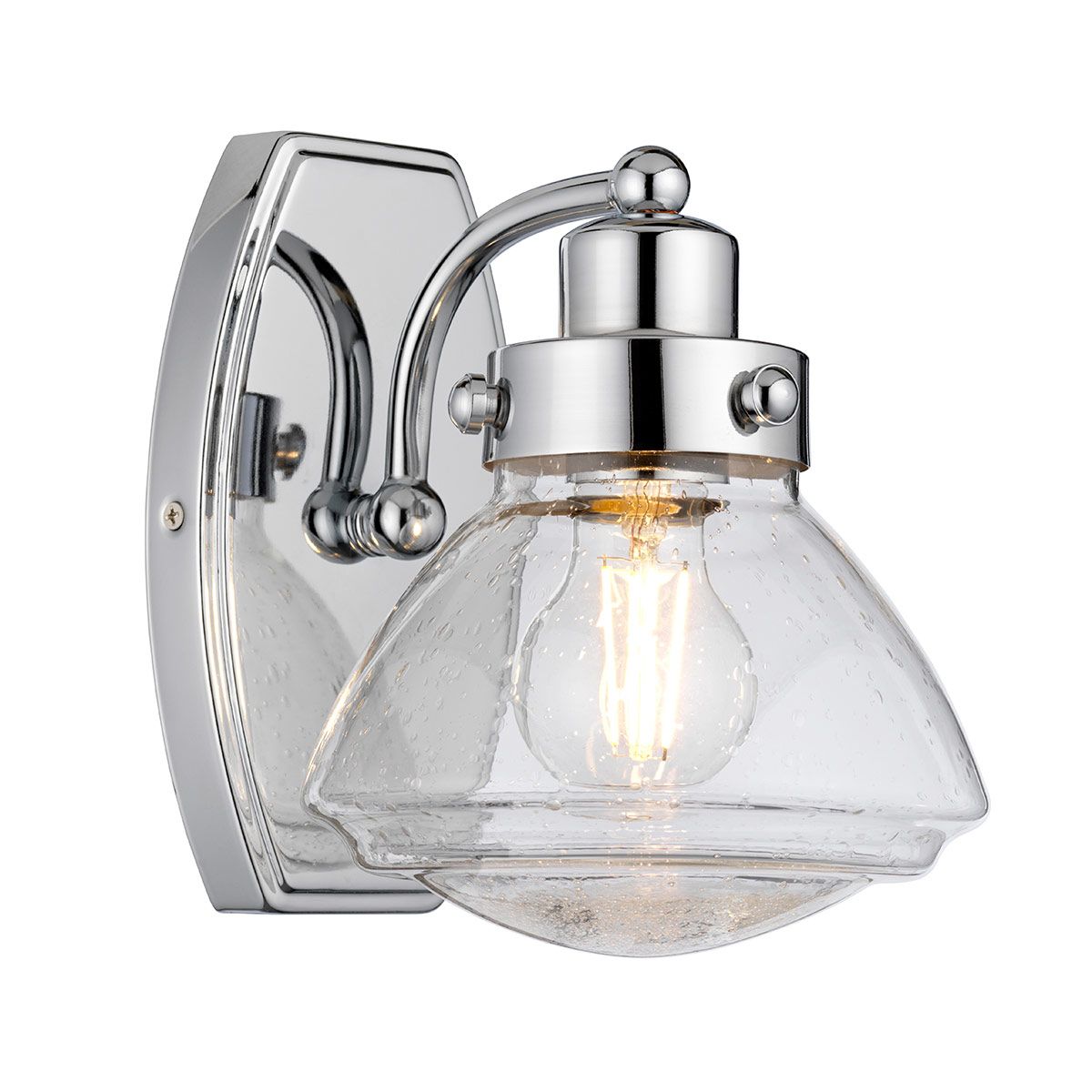 Scholar Vanity Light Polished Chrome & Clear - QN-SCHOLAR1