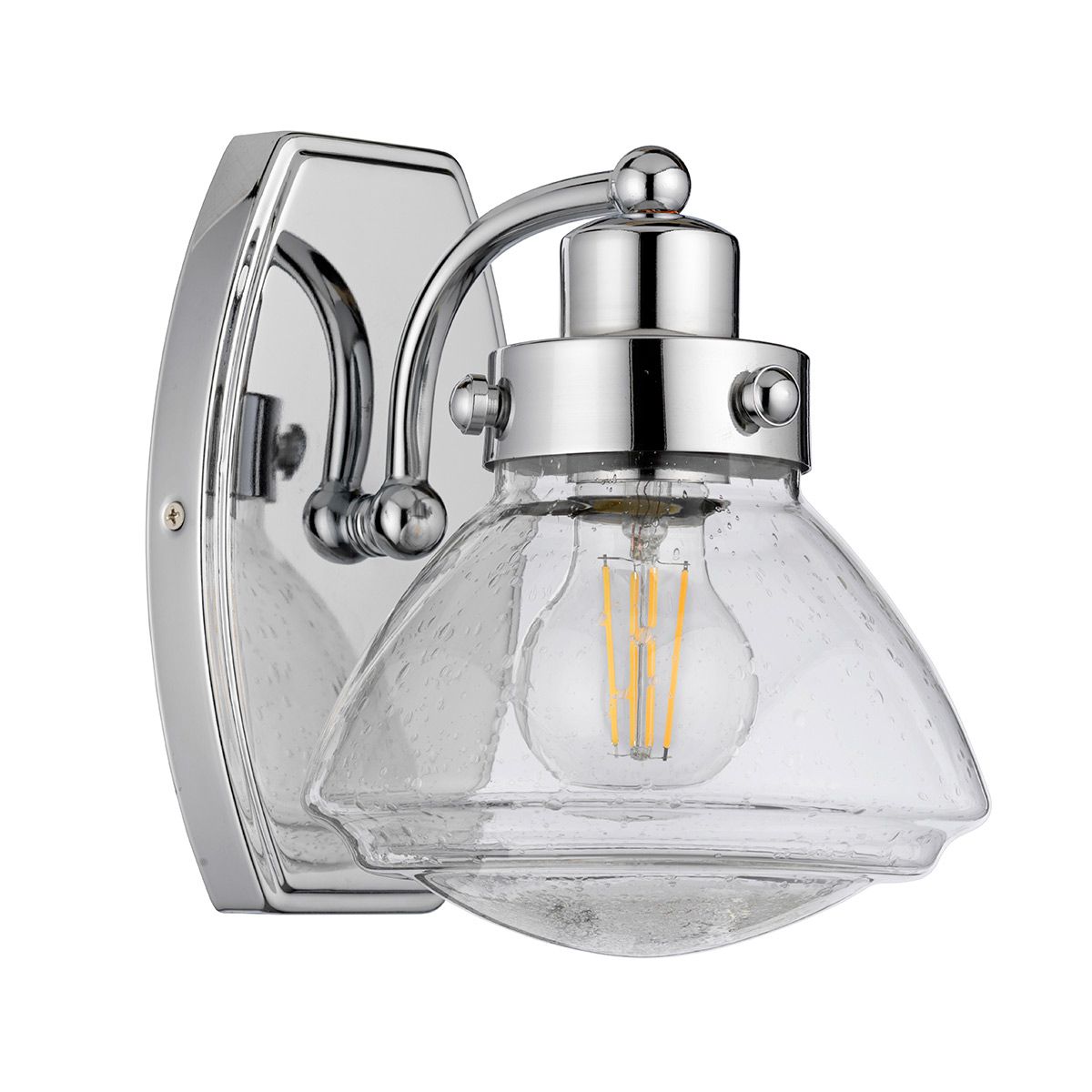 Scholar Vanity Light Polished Chrome & Clear - QN-SCHOLAR1