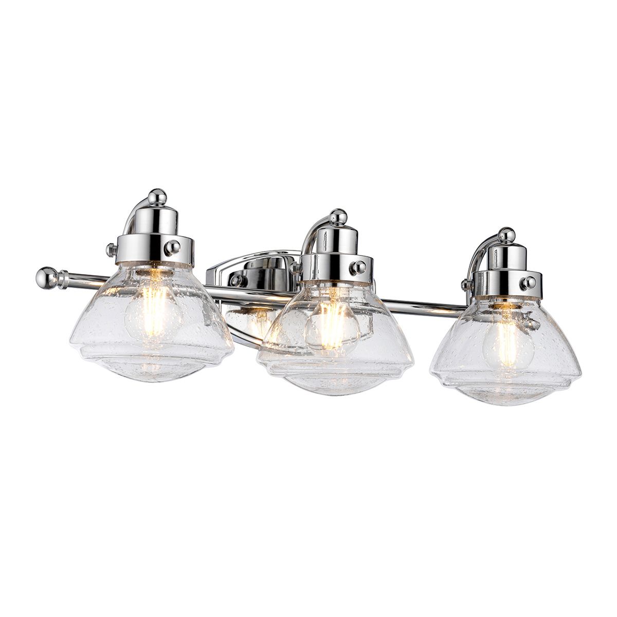 Scholar Vanity 3 Light Polished Chrome & Clear - QN-SCHOLAR3