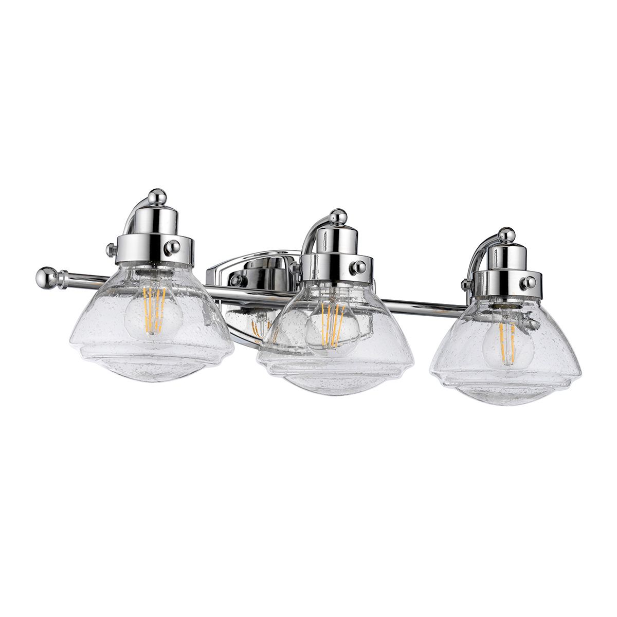 Scholar Vanity 3 Light Polished Chrome & Clear - QN-SCHOLAR3