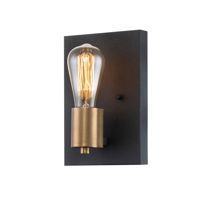 Silas Wall Light Aged Zinc & Heritage Brass - QN-SILAS1-DZ