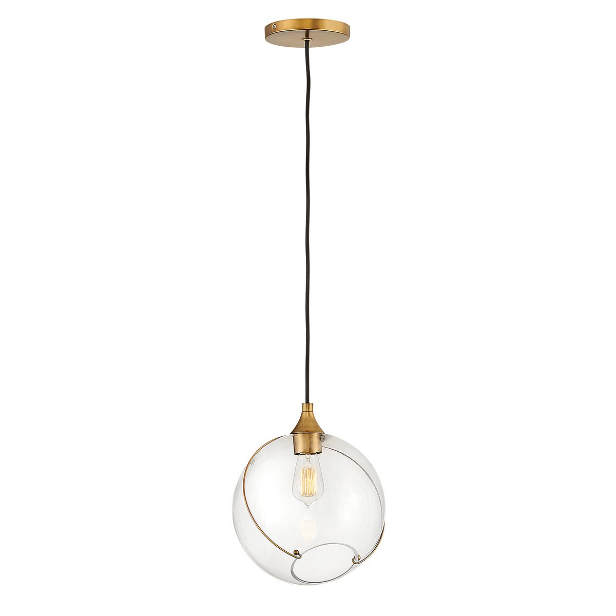 Skye Pendant Light Heritage Brass or Clear - QN-SKYE-1P