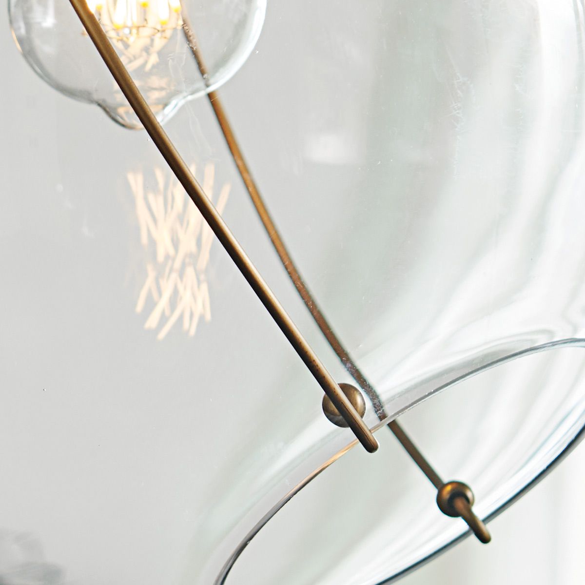 Skye Pendant Light Heritage Brass or Clear - QN-SKYE-1P