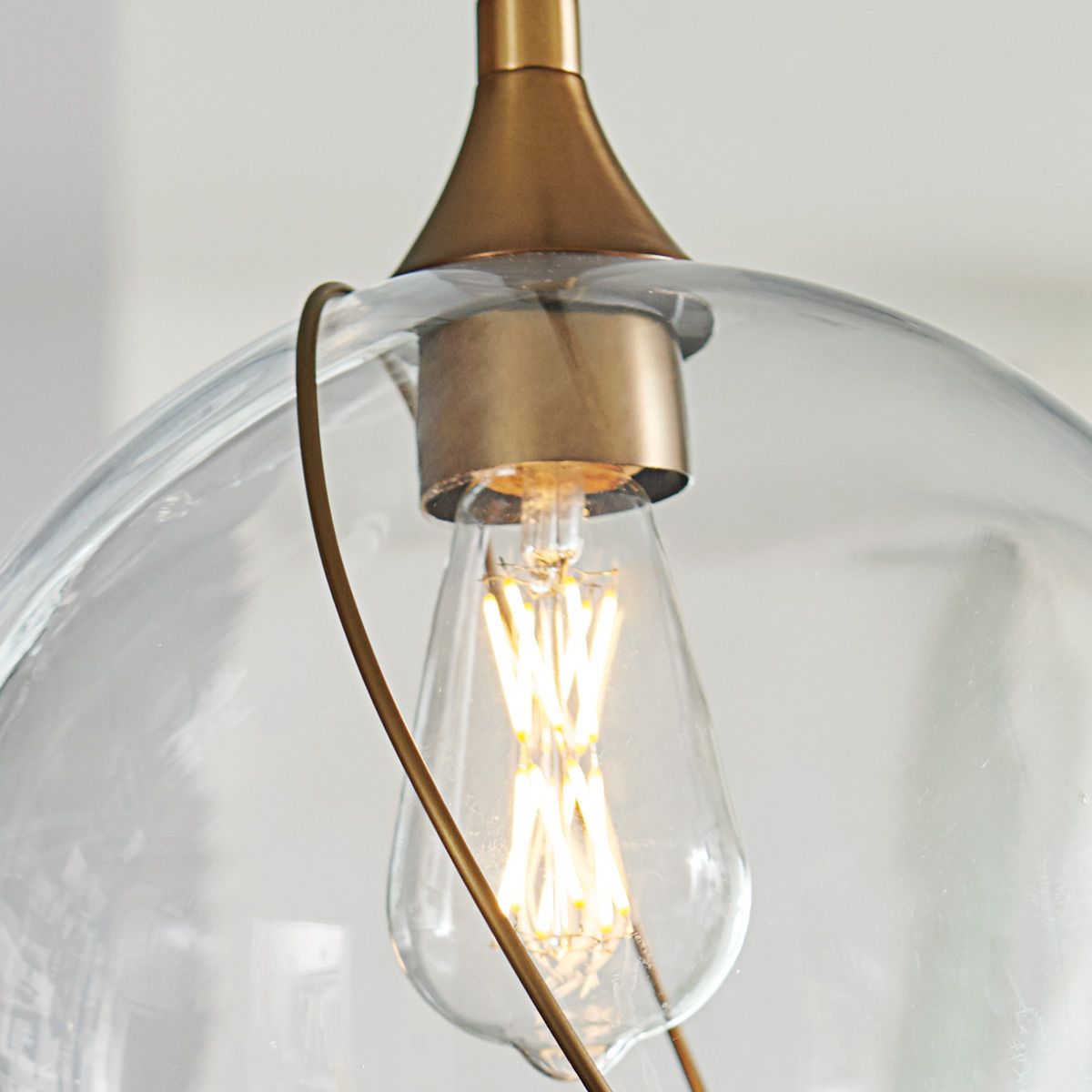 Skye Pendant Light Heritage Brass or Clear - QN-SKYE-1P