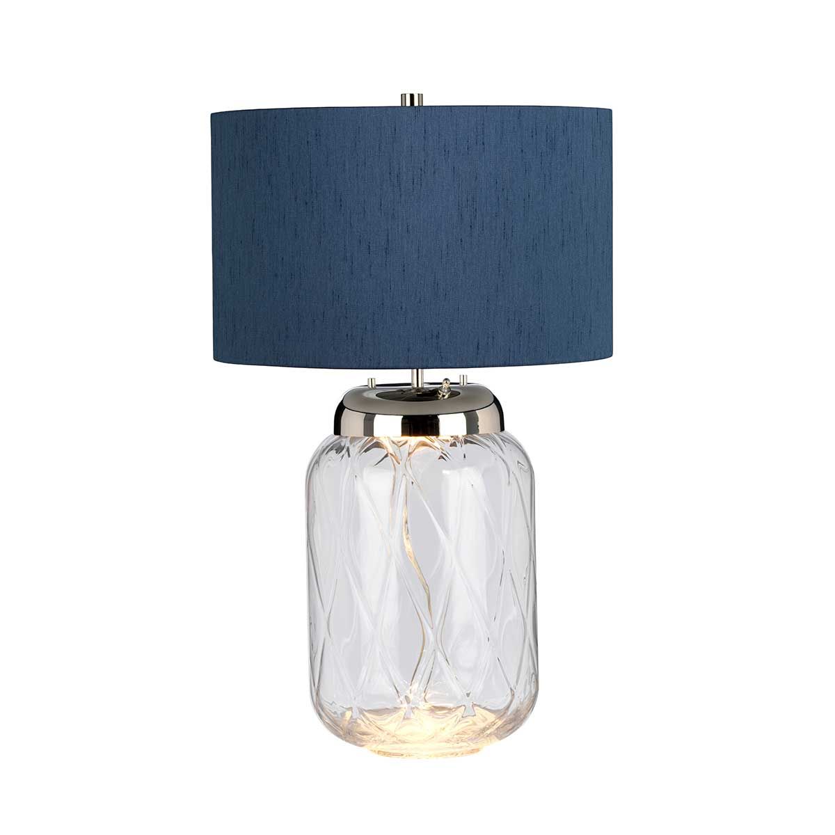 Sola 2 Light Table Lamp Polished Nickel & Breton - QN-SOLA-TL-L-BLU