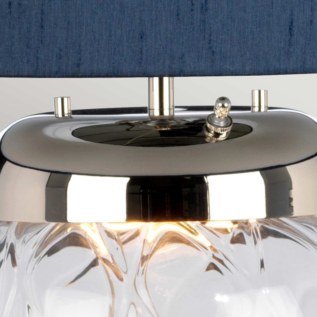 Sola 2 Light Table Lamp Polished Nickel & Breton - QN-SOLA-TL-L-BLU