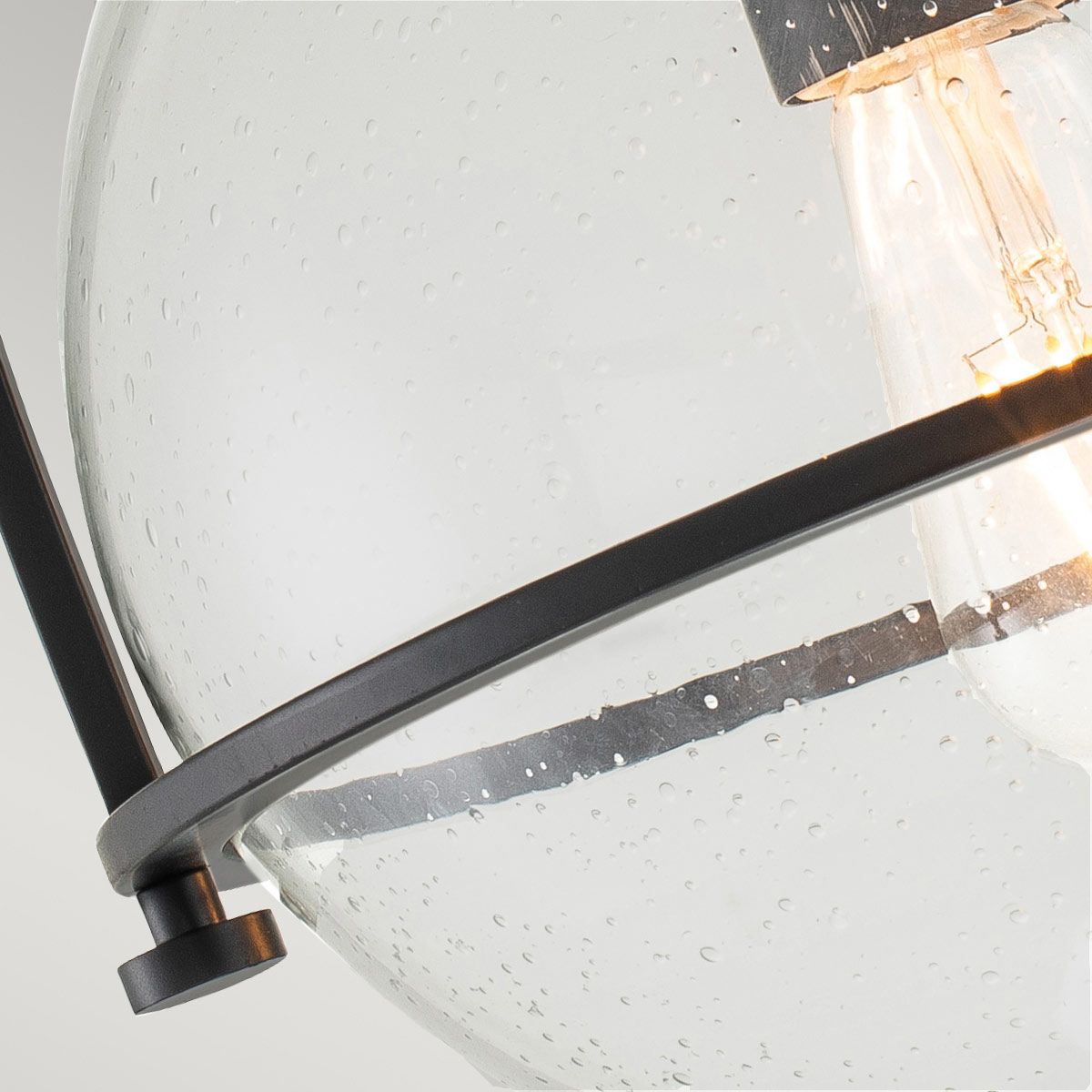 Somerset Ceiling Flush Light Black & Clear - QN-SOMERSET-F-C-BK