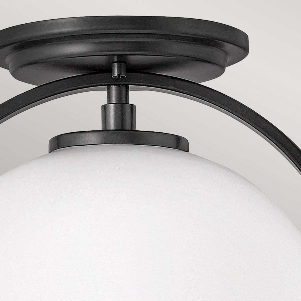 Somerset Ceiling Flush Light Black & Opal - QN-SOMERSET-F-O-BK